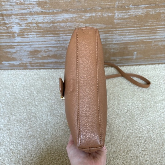 Tory Burch Meyer Leather Crossbody Bag Brown Preppy Classic Casual Gold Hardware - Picture 9 of 12